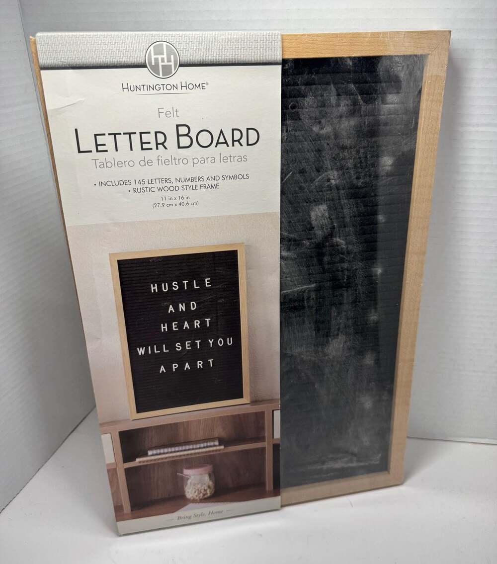 Huntington Home Felt Letter Board Rustic Wood Style Frame 11x16